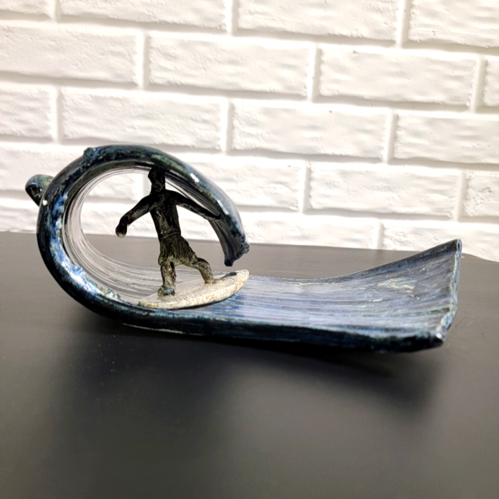 Ceramic Surfer Sculpture